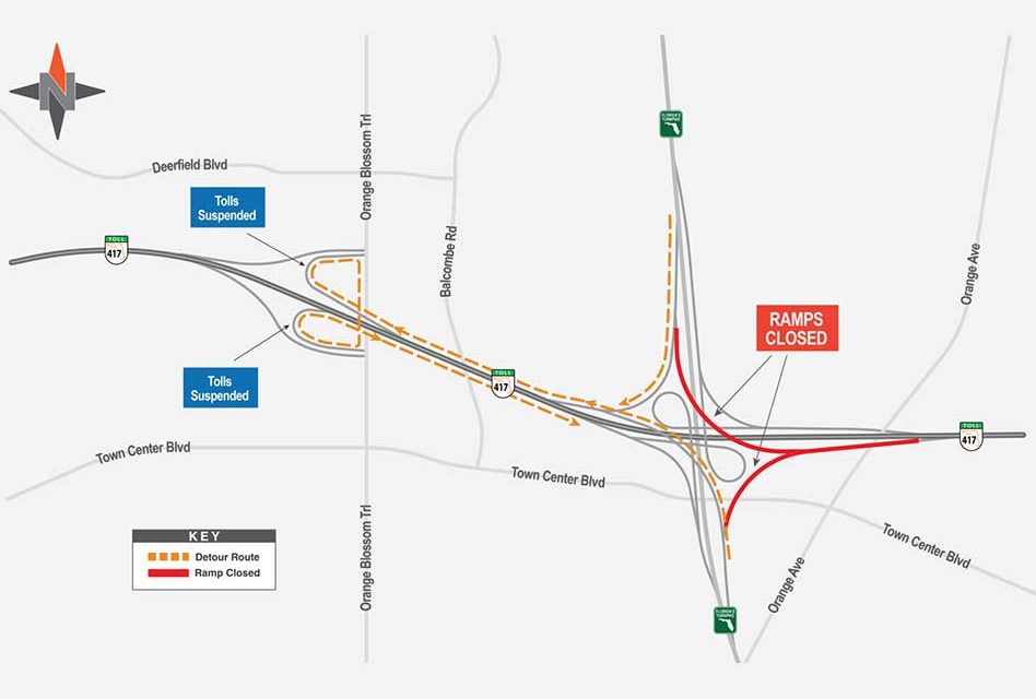 SR 417 Road and Ramp Closures Scheduled for Next Week